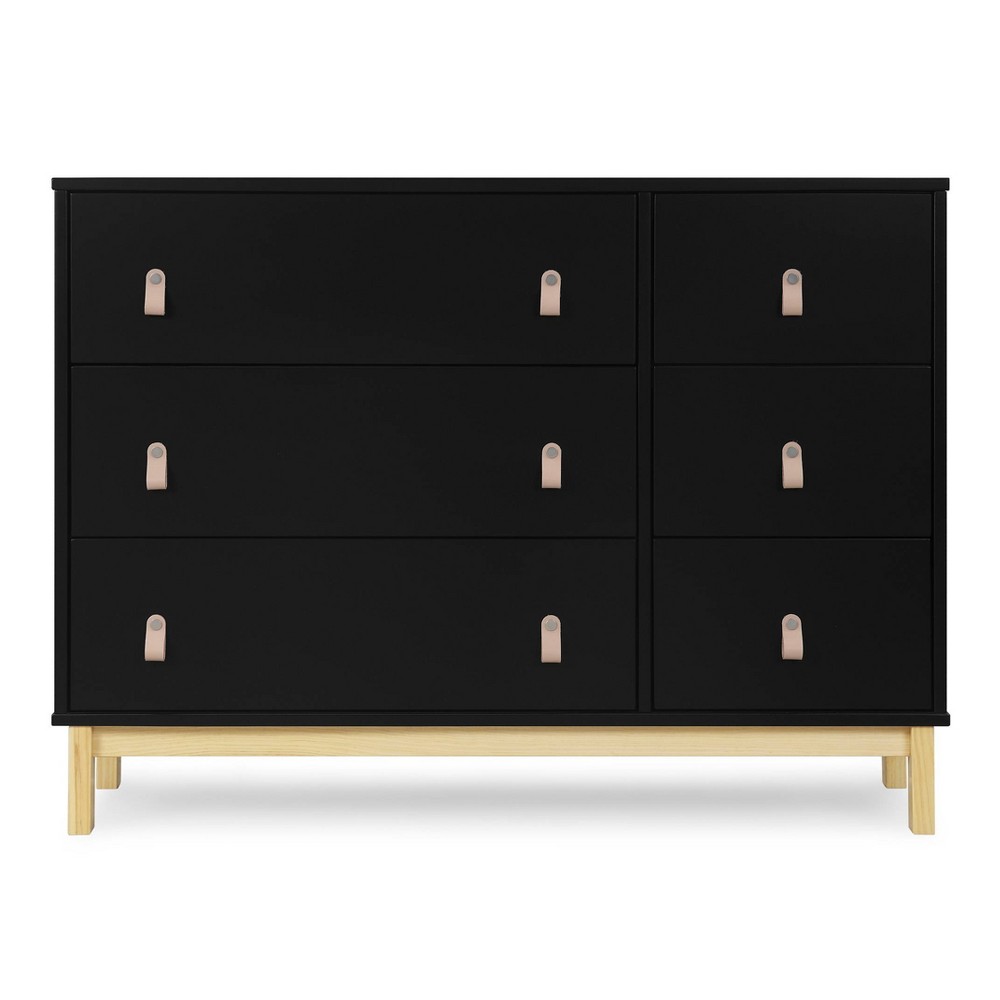 babyGap by Delta Children Legacy 6 Drawer Dresser with Leather Pulls and Interlocking Drawers - Black/Natural Black/Natural -  89450748