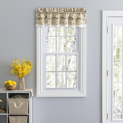 Natural Cherries Ruffled Rod Pocket Valance 52" x 12"