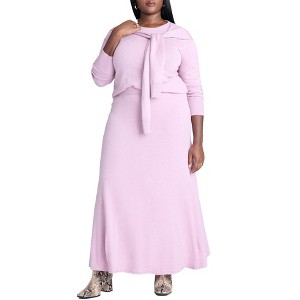 ELOQUII Women's Plus Size Flared Sweater Maxi Skirt - 1 of 4