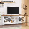 Farmhouse TV Stand with Sliding Barn Doors, TV Cabinet with Storage Shelf, Entertainment Center for 65" TV - 3 of 4