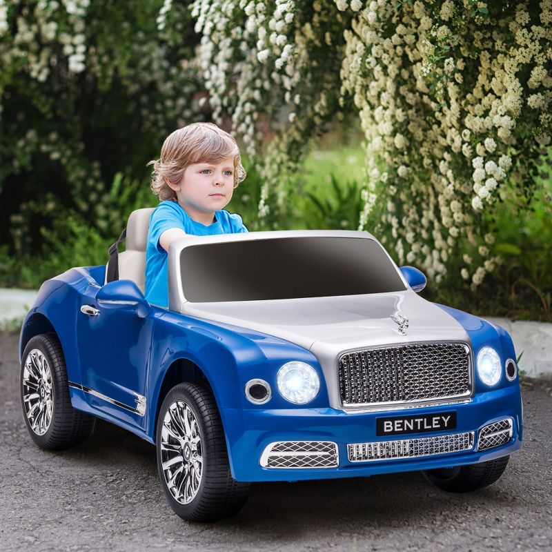 Aosom Bentley 12V Ride on Car with Remote Control, Battery Powered Car with Suspension, Startup Sound, Forward & Backward Function, LED Lights, MP3, Horn, Music, 2 Motors, for 37-72 Months, 3 of 7