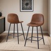Linen Fabric Bar Chair Set - Two Pieces, Stable Comfort.Thoughtful Design of Rounded Backrest - Leovsnove - 2 of 4