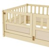 Racxily Floor bed, with barrier, door, children's floor bed frame, Montessori wooden children's floor bed - 4 of 4