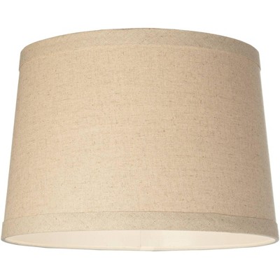 Natural Burlap Medium Drum Lamp Shade with Chrome Spider Fitting
