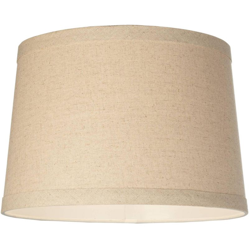 Springcrest Set of 2 Drum Lamp Shades Burlap Medium 14" Top x 16" Bottom x 11" High Spider with Replacement Harp and Finial Fitting, 4 of 8