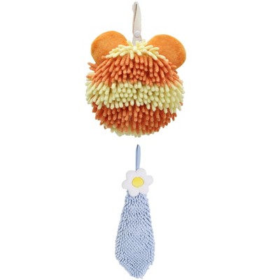 REGALWOVEN Soft Absorbent Cute Fuzzy Hanging Decorative Bathroom Chenille Hand Towel 6" x 15"/7" x 7" 2 Packs