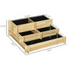 3 Tier Raised Garden Bed, Water Draining Fabric for Soil, Elevated Wood Flower Box for Vegetables, Herbs - 3 of 4