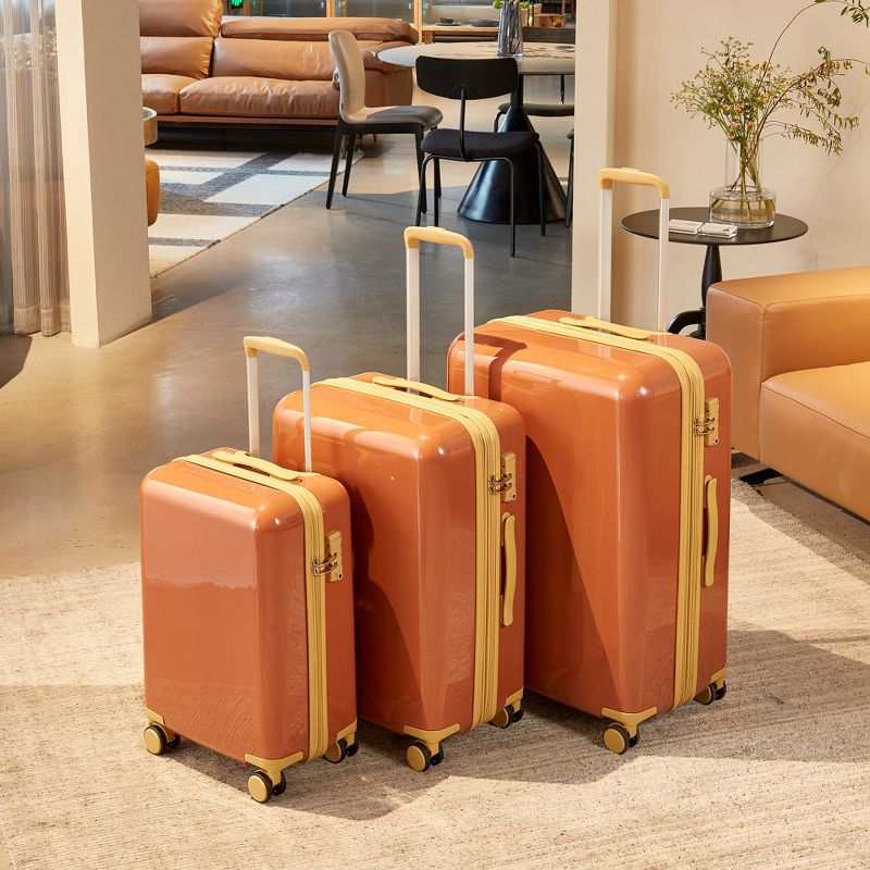 3pc Luggage Sets,  Expandable Hardshell Spinner Lightweight Gradient Suitcase with TSA Lock 20''/24''/28'' 4M -ModernLuxe, 2 of 12