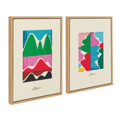Kate and Laurel Sylvie Beyond Our Wildest Dreams and Remember When People Kissed Framed Canvas Art Set by Amber Vittoria