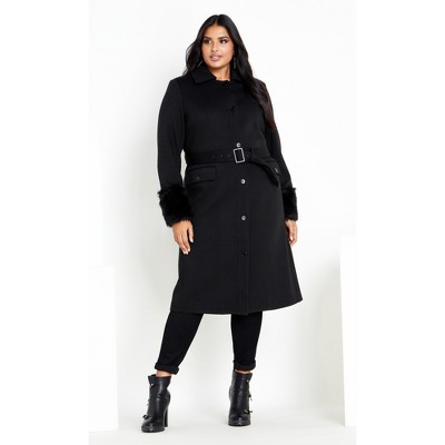 Women's Plus Size Penelope Coat - Black | City Chic : Target