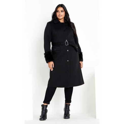 Women's Plus Size Penelope Coat - Black