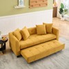 TiramisuBest 77.9-inch folding dual-purpose three-seater yellow flannel sofa that can be pulled out and turned into a bed, Modular Sectional - 4 of 4