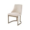 21'' Accent Dining Chairs, Antique Gold Metal Frame Back and Sled Leg Contemporary Modern Style for Kitchen Room,Set of 2 - 3 of 4