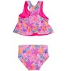 RuffleButts Toddler UPF50+ Reversible Peplum Tankini - 3 of 4