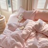 Pink White Plaid Duvet Cover Set with Pillow Shams, 3pcs Soft Microfiber Farmhouse Bedding - 3 of 4