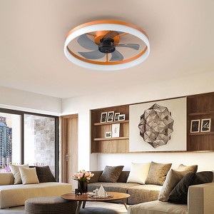 KWPZQEB Ceiling Fans with Lights, 20" Modern Low Profile Ceiling Fan, Dimmable LED and 6 Speeds, Flush Mount Fan for Bedroom, Living Room - 1 of 4