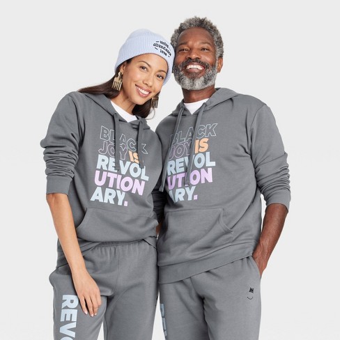 Black History Month Adult Black Men Smile Black Joy Hoodie Gray XS