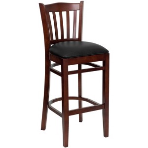 Flash Furniture Vertical Slat Back Wooden Restaurant Barstool - 1 of 4