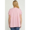 Women's Waffle Knit Babydoll Top - entro - 3 of 4