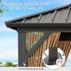 Galvanised Steel Hardtop Gazebo, Heavy Duty Double Roof Outdoor Gazebo with Netting and Sunshade Curtains - 3 of 4