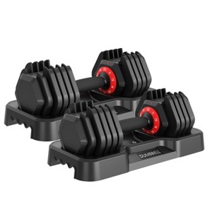 Adjustable Dumbbell, 25LBS Free Weights with Anti-Slip Handle and Storage Tray, Home Gym Strength Training Equipment - 1 of 4