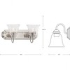 Progress Lighting, Calhoun Collection, 2-Light Vanity Light, Brushed Nickel, Clear Glass Shades, Material: Steel - 3 of 4