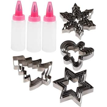 Juvale 21 Piece Christmas Biscuit Metal Cookie Cutter Decorating Kit, 4 Holiday Designs