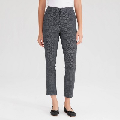 Women's Mid-Rise Super Skinny Pull-On Pants - A New Day™ Black Polka Dots