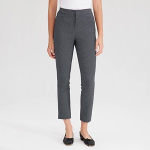 Women's Mid-Rise Super Skinny Pull-On Pants - A New Day™ Black Polka Dots - 1 of 4