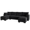 XIZZI 4-Piece Chenille Sofa Set with Large Chaise & Ottoman - Modern Sectional Sofa in White/Beige/Gray/Black, with Round/Square/Sloped Armrest - 3 of 4