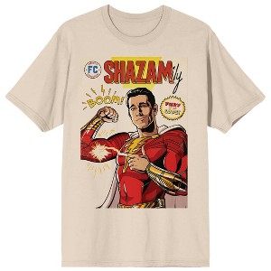 Shazam 2 Fury Of The Gods Comic Art Crew Neck Short Sleeve Women's Natural T-shirt - 1 of 3