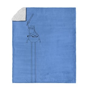 Adventure Time Silk Touch Faux Shearling Throw Blanket 50x60 Inches - 1 of 4