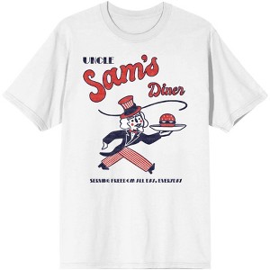 Americana Uncle Sam's Diner Men's White T-Shirt - 1 of 3