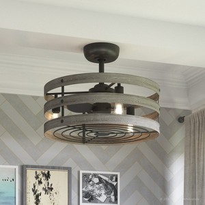 Urban Ambiance Luxury Modern Farmhouse Indoor Ceiling Fan,  18.1"H x 23.5"W,  Charcoal, UHP9031 - 1 of 4