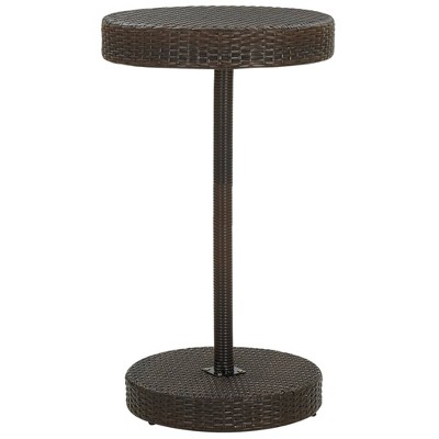 vidaXL Patio Table Black 23.8"x41.7" Poly Rattan