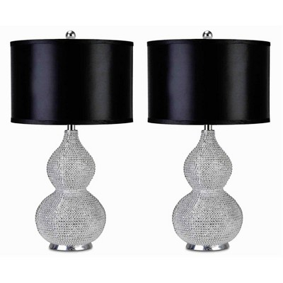 Sayer Set of 2 Table Lamp Silver  - Abbyson Living