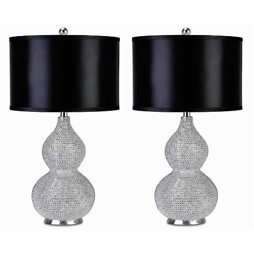 Sayer Set of 2 Table Lamp Silver - Abbyson Living