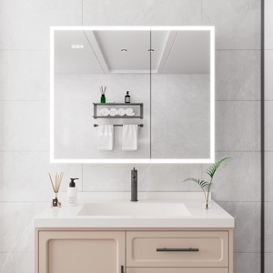 VYNXARIA 36"x30" Double Door Lighted Medicine Cabinet with Defogger & USB Ports - 1 of 4