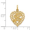 Black Bow Jewelry 14k Yellow Gold, Grace Collection, Satin Heart Initial H Pendant, 15mm - 4 of 4