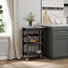HOMCOM Kitchen island Cart Rolling Trolley Utility Serving Cart with Stainless Steel Tabletop, Rack & Drawer - 3 of 4