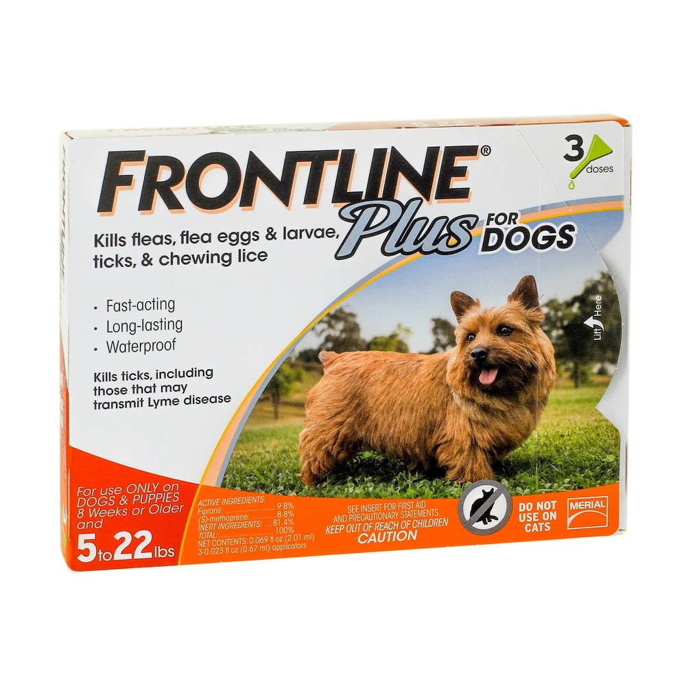 Frontline Plus for Dogs Orange - 5-22 lbs, 3 Month Supply