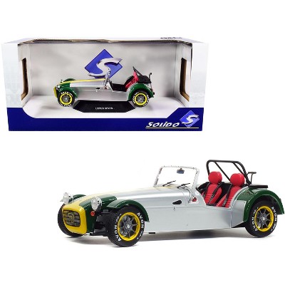 1989 Lotus Seven Silver and Green 1/18 Diecast Model Car by Solido