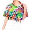 HAPPY BAY Women's Button Down Blouses Floral Summer Beach Party Blouse Shirt Collared Short Sleeve Vacation Tee Hawaiian Shirts Tops - 3 of 4