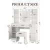 Vanity Desk with Mirror, Makeup Vanity Table with Led Light, 5 Sliding Drawers, Vanity Table with 6 Open Shelves, Makeup Dressing Table for  Women - 2 of 4