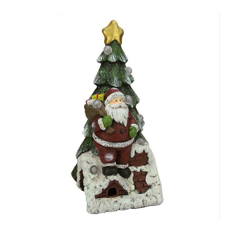 Northlight 19.5" Battery Operated LED Lighted Santa Claus and Christmas Tree Table Top Decoration, 1 of 3