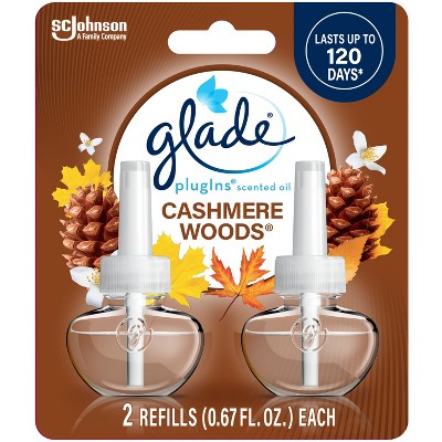 Glade PlugIns Scented Oil Air Freshener  Refills - Cashmere Woods - 1.34oz/2pk