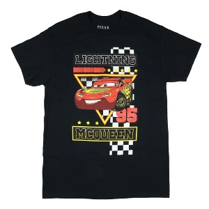 Seven Times Six Disney Lightning McQueen Shirt Mens Cars 95 Adult Short Sleeve Graphic Tee Black - 1 of 3