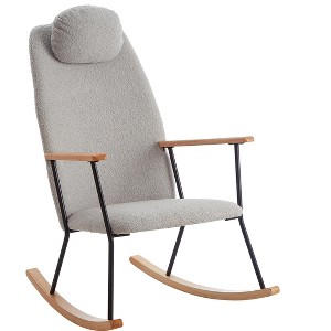 Airsurfer Modern Rocking Chair with Adjustable Headrest, Tech Leather Upholstery, High Back Glider for Nursery, Bedroom, Living Room - 1 of 4
