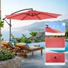 VisioGear Patio Umbrellas, Cantilever Umbrella with 8 Ribs, Outdoor Sun Shade with Wind Vent for Lawn Garden Pool, Red, 117.6"*84.72"*117.6" - 4 of 4