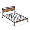 ALEXOUN Bed Frame Industrial Metal Platform Bed,with2-Tier Storage Headboard and Footboard & Under Bed Storage,No Box Spring Needed,Brown - 3 of 4